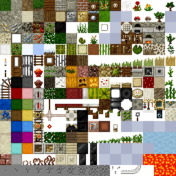 An example of a texture atlas for Minecraft. (c) 2009 rhodox.